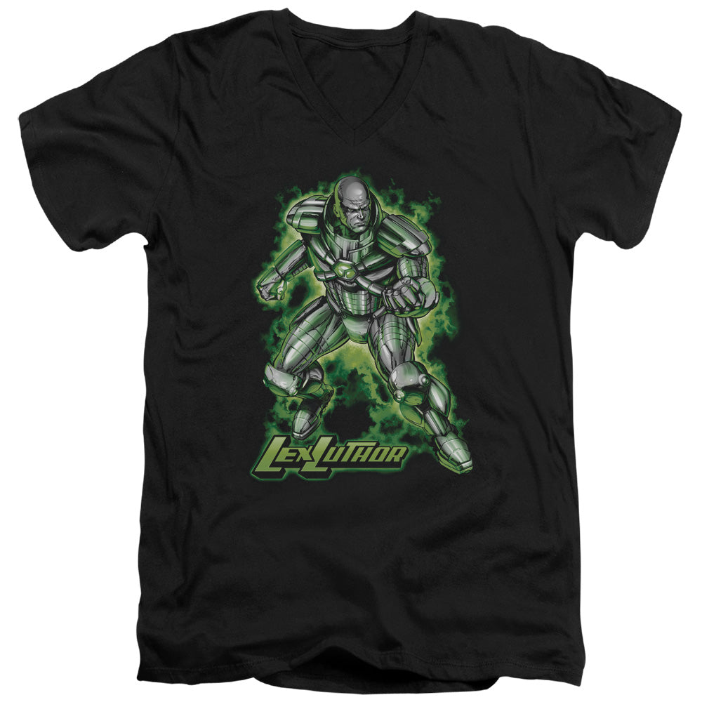 SUPERMAN/KRYPTONITE POWERED - S/S ADULT V-NECK 30/1 - BLACK