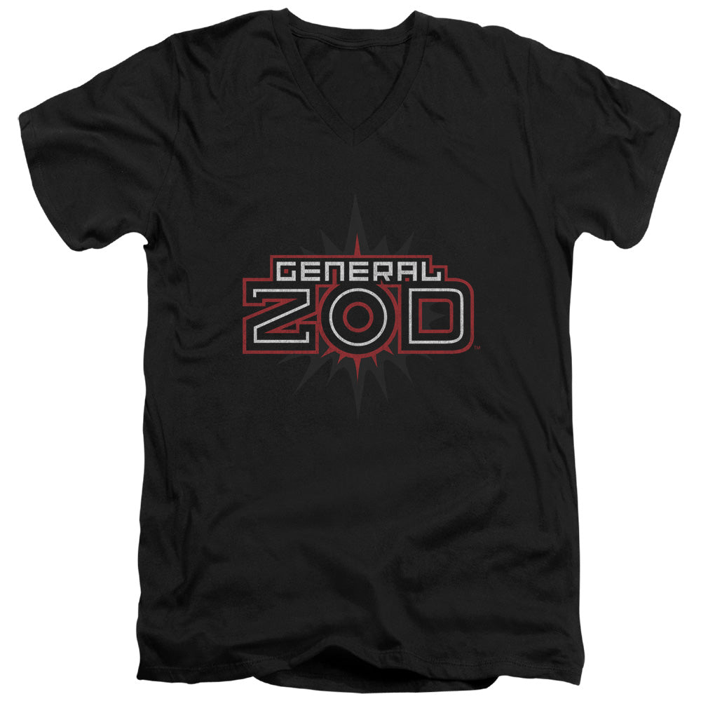 SUPERMAN/ZOD LOGO - S/S ADULT V-NECK 30/1 - BLACK