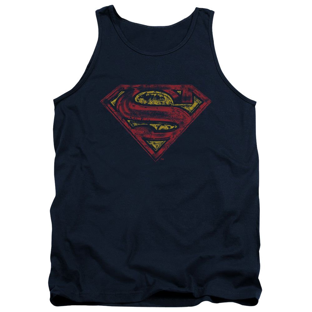 SUPERMAN/S SHIELD ROUGH - ADULT TANK - NAVY