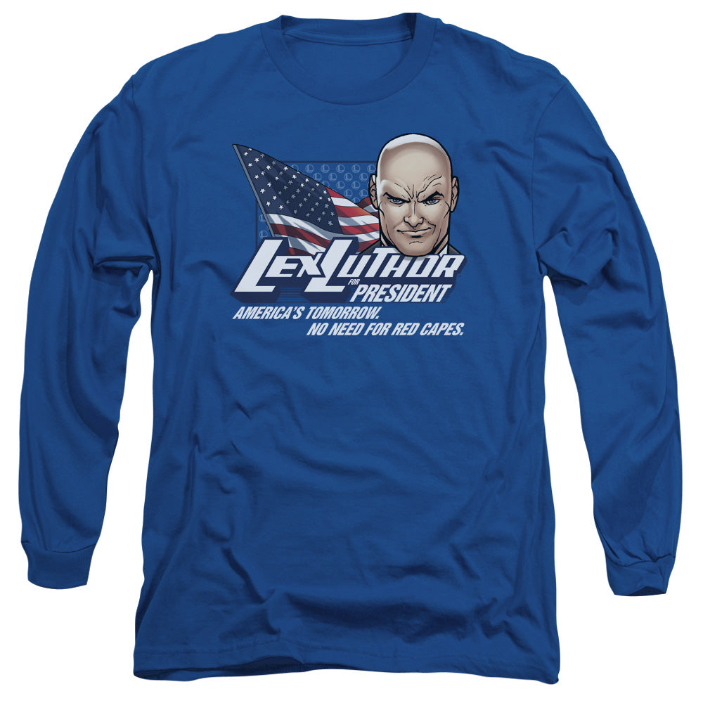 SUPERMAN/LEX FOR PRESIDENT - L/S ADULT 18/1 - ROYAL BLUE