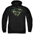 SUPERMAN/DISTRESSED CAMO SHIELD - ADULT PULLOVER HOODIE - BLACK