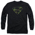SUPERMAN/DISTRESSED CAMO SHIELD -  L/S ADULT 18/1  - BLACK