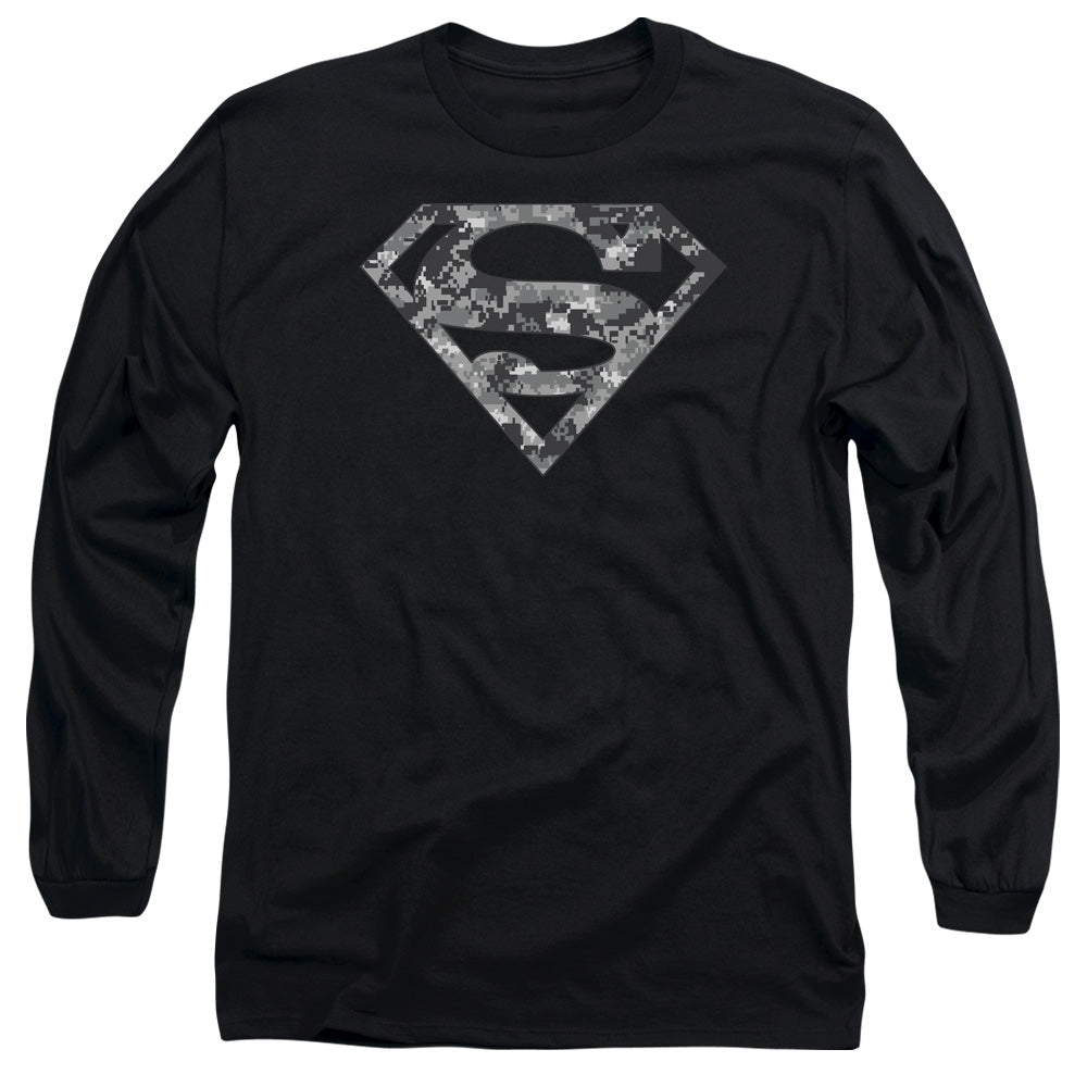 SUPERMAN/URBAN CAMO SHIELD - L/S ADULT 18/1 - BLACK