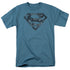 SUPERMAN/NAVY CAMO SHIELD - S/S ADULT 18/1 - SLATE