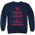 SUPERMAN/CALL SUPERMAN - ADULT CREWNECK SWEATSHIRT - NAVY