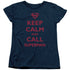 SUPERMAN/CALL SUPERMAN - S/S WOMENS TEE - NAVY