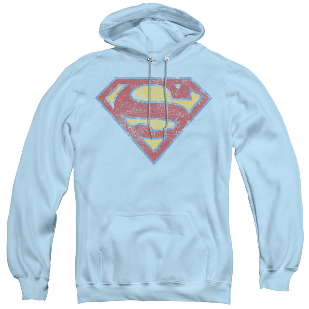 SUPERMAN/SUPER S - ADULT PULLOVER HOODIE - LIGHT BLUE