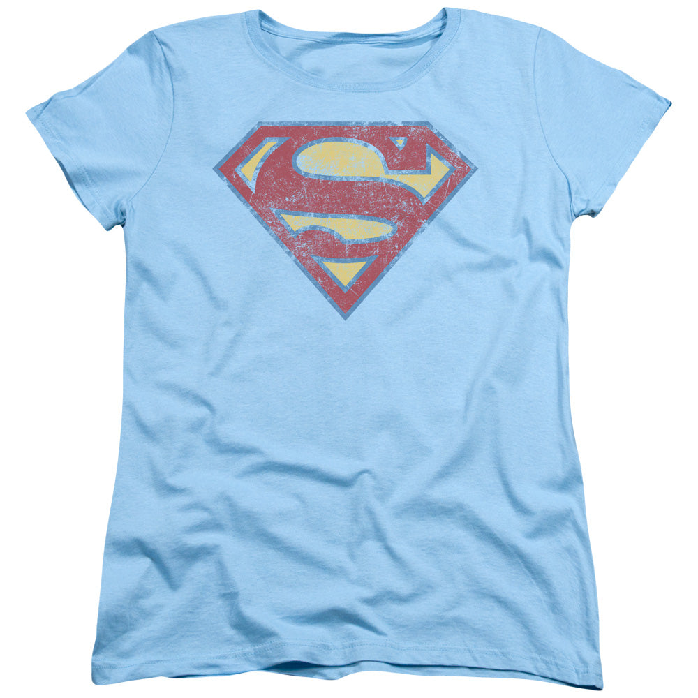 SUPERMAN/SUPER S - S/S WOMENS TEE - LIGHT BLUE