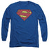 SUPERMAN/NEW 52 SHIELD - L/S ADULT 18/1 - ROYAL BLUE