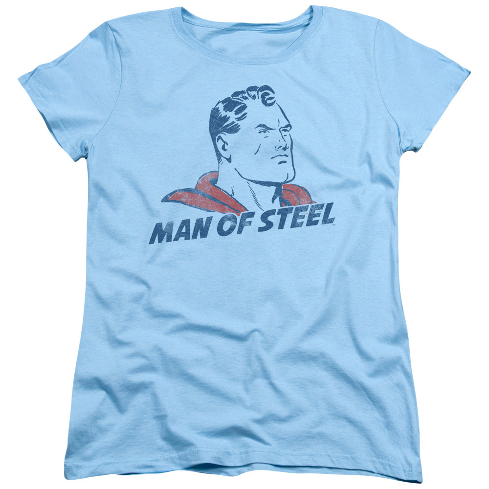 SUPERMAN/THE MAN - S/S WOMENS TEE - LIGHT BLUE