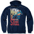 SUPERMAN/STEEL FLIGHT - ADULT PULLOVER HOODIE - NAVY