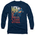 SUPERMAN/STEEL FLIGHT - L/S ADULT 18/1 - NAVY