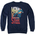 SUPERMAN/STEEL FLIGHT - ADULT CREWNECK SWEATSHIRT - NAVY