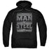 SUPERMAN/STEEL TEXT - ADULT PULLOVER HOODIE - BLACK