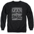 SUPERMAN/STEEL TEXT - ADULT CREWNECK SWEATSHIRT - BLACK