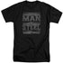 SUPERMAN/STEEL TEXT - S/S ADULT TALL 18/1 - BLACK
