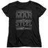 SUPERMAN/STEEL TEXT - S/S WOMENS TEE - BLACK