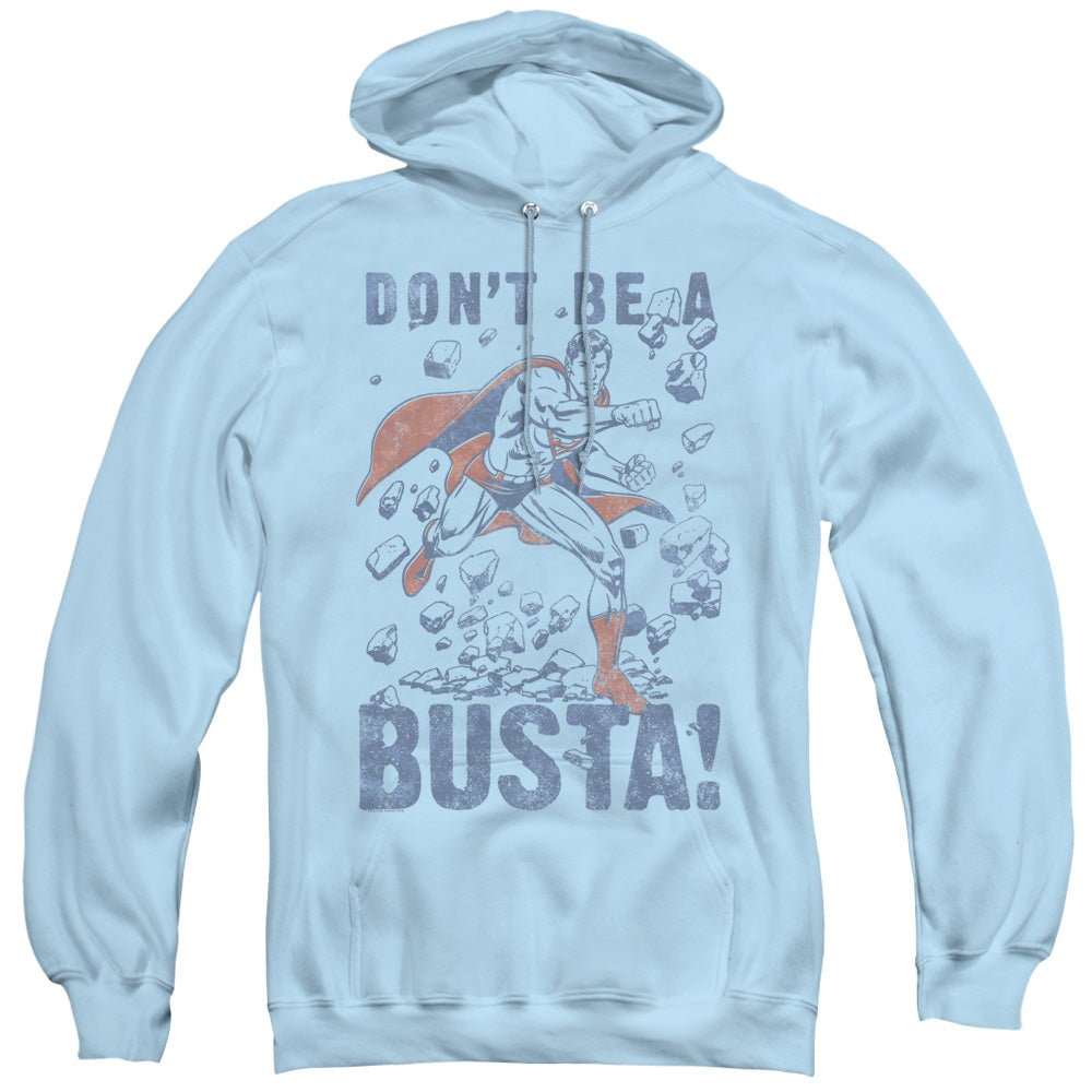 SUPERMAN/BUSTA - ADULT PULLOVER HOODIE - LIGHT BLUE