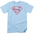 SUPERMAN/ WORD SHIELD - S/S ADULT 18/1 - LIGHT BLUE