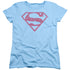SUPERMAN/ WORD SHIELD - S/S WOMENS TEE - LIGHT BLUE