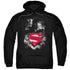 SUPERMAN/DARKEST HOUR - ADULT PULLOVER HOODIE - BLACK