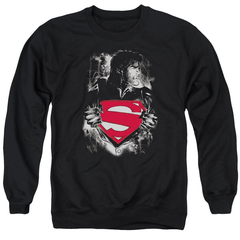 SUPERMAN/DARKEST HOUR - ADULT CREWNECK SWEATSHIRT - BLACK