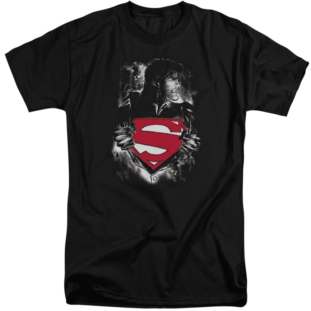 SUPERMAN/DARKEST HOUR - S/S ADULT TALL 18/1 - BLACK