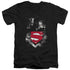 SUPERMAN/DARKEST HOUR - S/S ADULT V-NECK 30/1 - BLACK