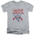 SUPERMAN/STEEL RETRO - S/S ADULT V-NECK 30/1 - ATHLETIC HEATHER