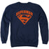 SUPERMAN/SUPER SHIELD - ADULT CREWNECK SWEATSHIRT - NAVY