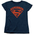 SUPERMAN/SUPER SHIELD - S/S WOMENS TEE - NAVY