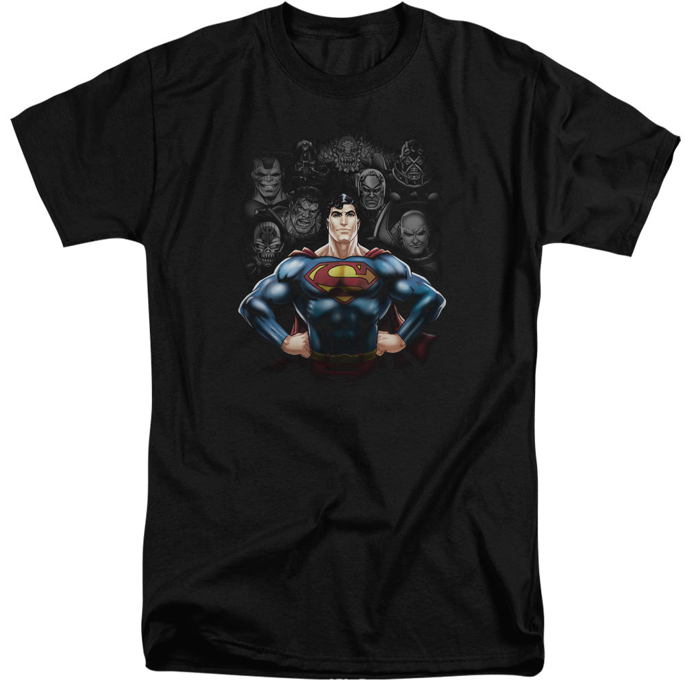 SUPERMAN/VILLAINS - S/S ADULT TALL 18/1 - BLACK