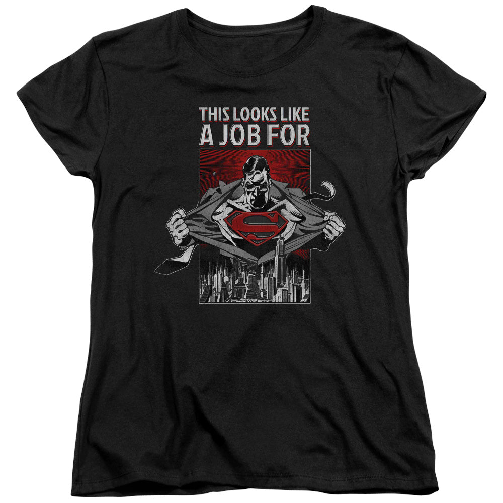 SUPERMAN/WATCHFUL EYE - S/S WOMENS TEE - BLACK