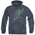 SUPERMAN/FREQUENT FLYER - ADULT HEATHER HOODIE - NAVY