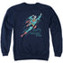 SUPERMAN/FREQUENT FLYER - ADULT CREWNECK SWEATSHIRT - NAVY