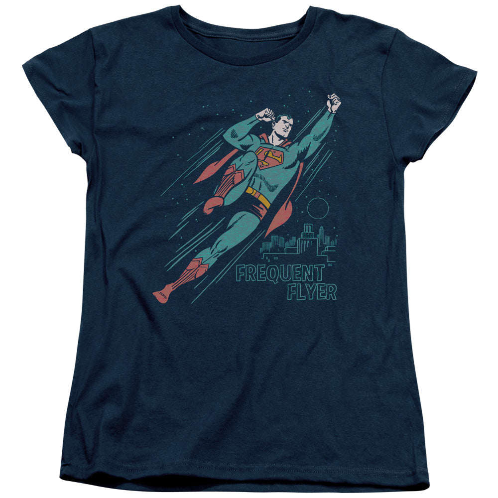 SUPERMAN/FREQUENT FLYER - S/S WOMENS TEE - NAVY