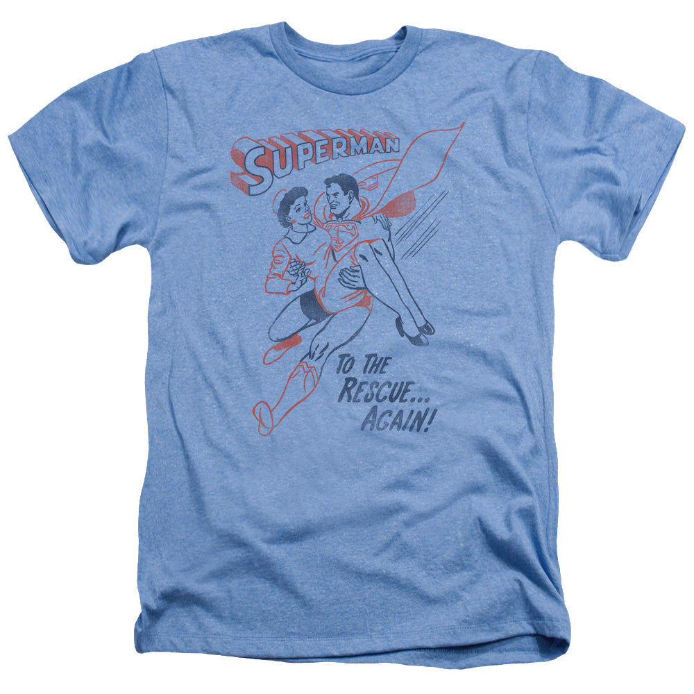 SUPERMAN/TO THE RESCUE - ADULT HEATHER - LIGHT BLUE