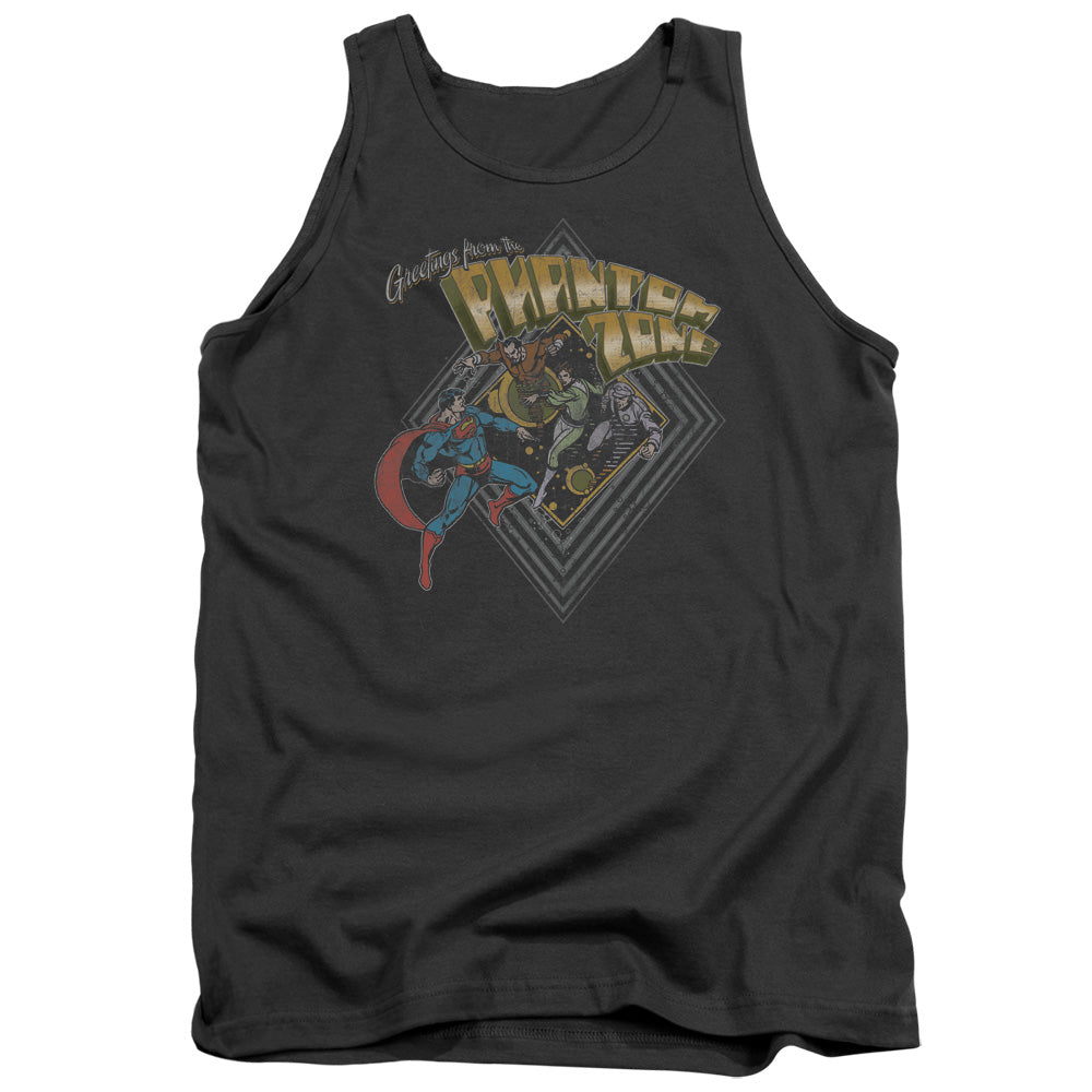 SUPERMAN/ZOD GREETINGS - ADULT TANK - CHARCOAL