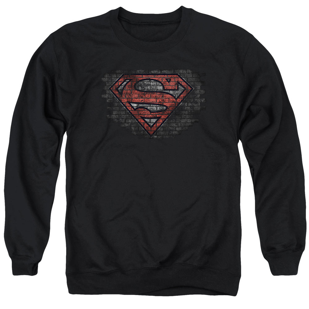 SUPERMAN/BRICK S - ADULT CREWNECK SWEATSHIRT - BLACK