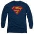 SUPERMAN/SHATTERED SHIELD - L/S ADULT 18/1 - NAVY