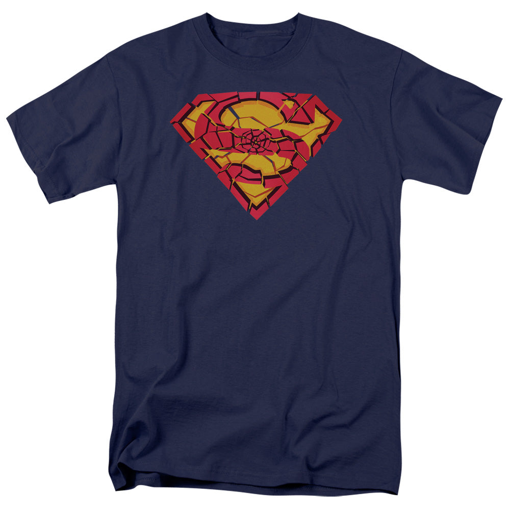 SUPERMAN/SHATTERED SHIELD - S/S ADULT 18/1 - NAVY