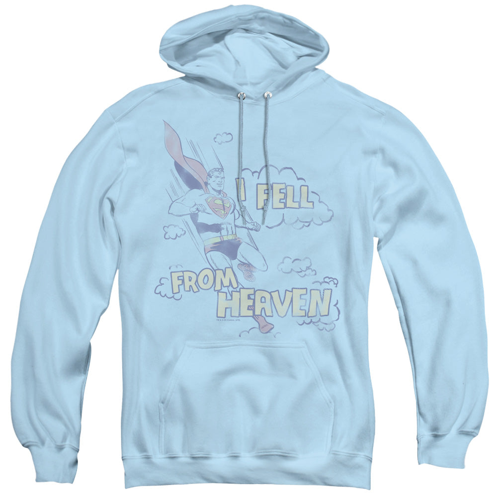 SUPERMAN/I FELL - ADULT PULLOVER HOODIE - LIGHT BLUE