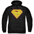 SUPERMAN/HOT STEEL SHIELD - ADULT PULLOVER HOODIE - BLACK