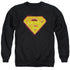 SUPERMAN/HOT STEEL SHIELD - ADULT CREWNECK SWEATSHIRT - BLACK