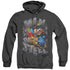 SUPERMAN/RIPPING STEEL - ADULT HEATHER HOODIE - BLACK