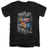 SUPERMAN/RIPPING STEEL - S/S ADULT V-NECK 30/1 - BLACK