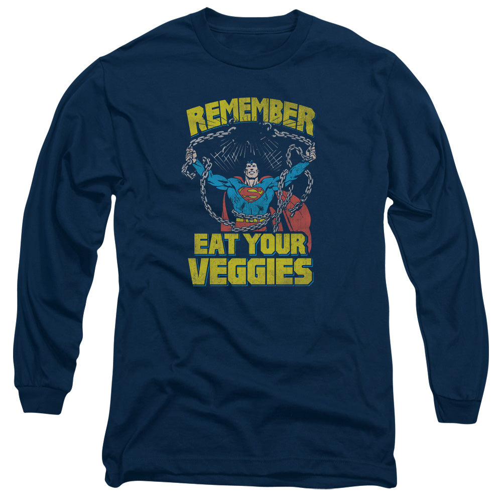 SUPERMAN/VEGGIE POWER - L/S ADULT 18/1 - NAVY