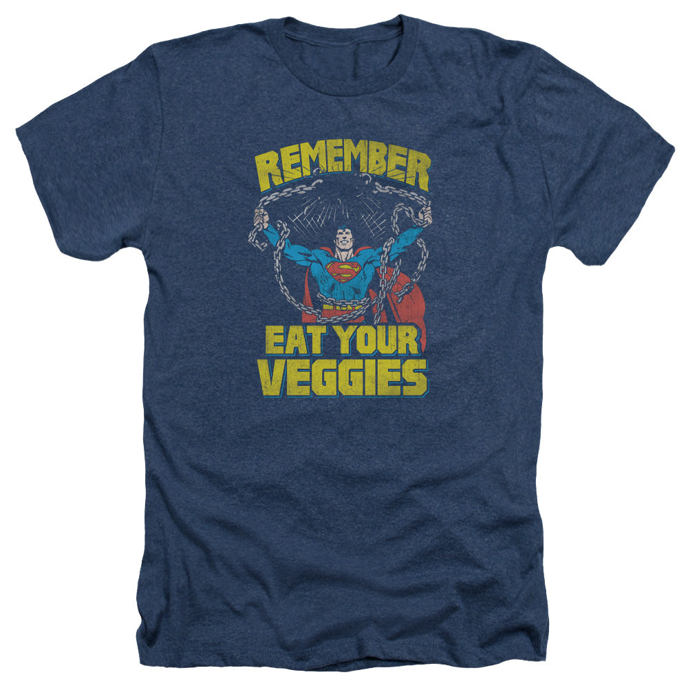 SUPERMAN/VEGGIE POWER - ADULT HEATHER - NAVY