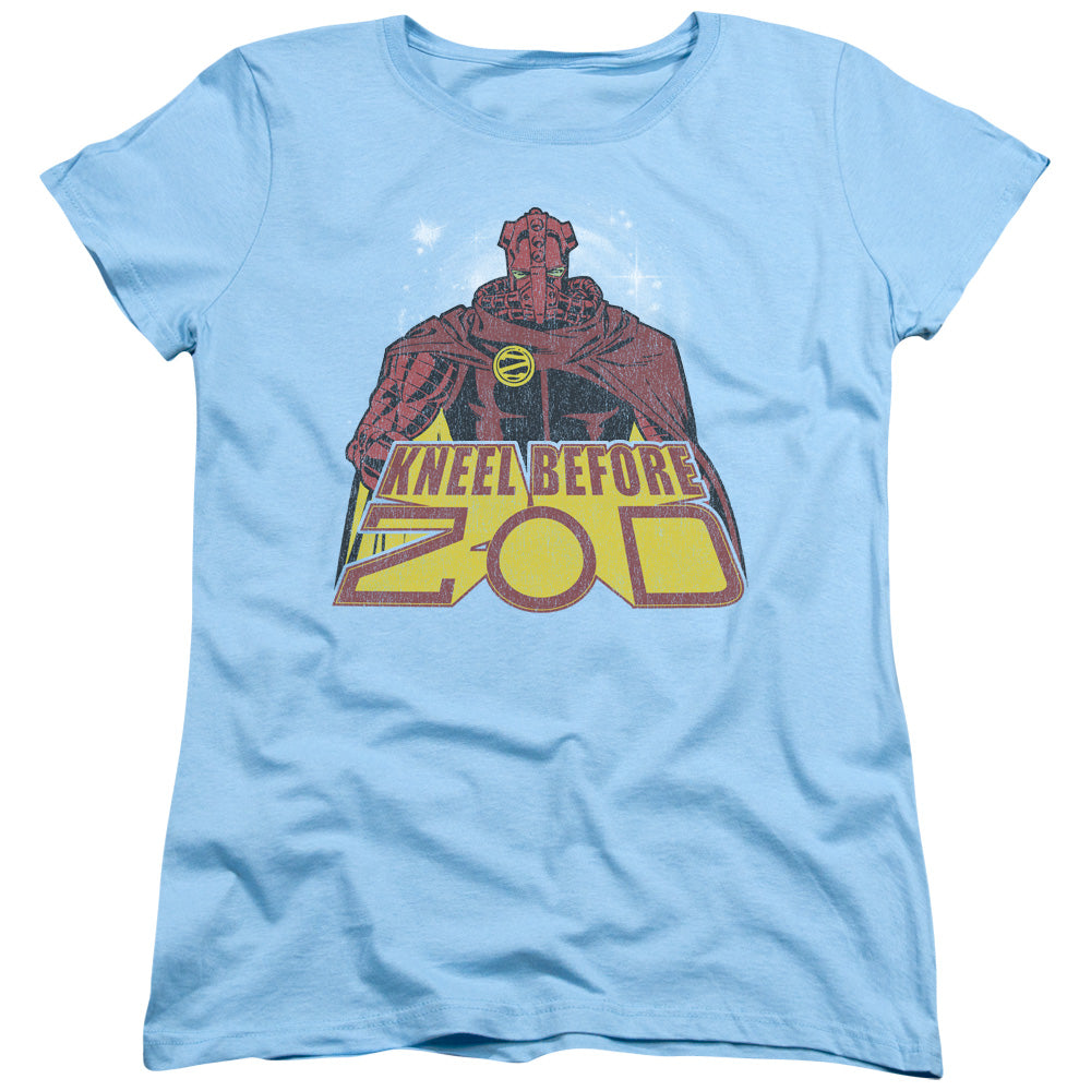SUPERMAN/KNEEL BEFORE - S/S WOMENS TEE - LIGHT BLUE