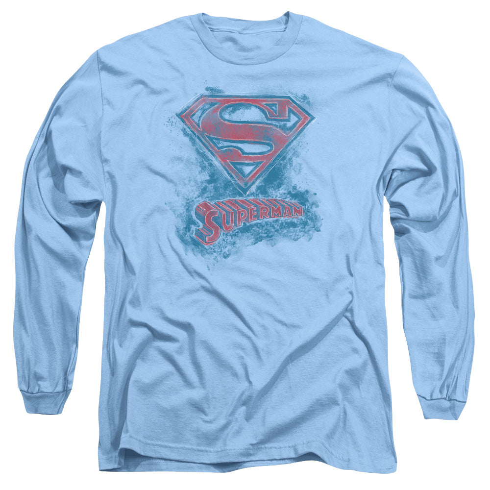 SUPERMAN/ITS SKETCHY - L/S ADULT 18/1 - CAROLINA BLUE